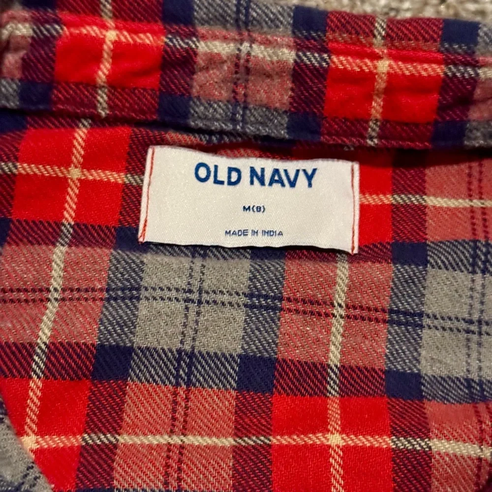 Old Navy Kids Plaid Button Down Shirts - Red and Navy
